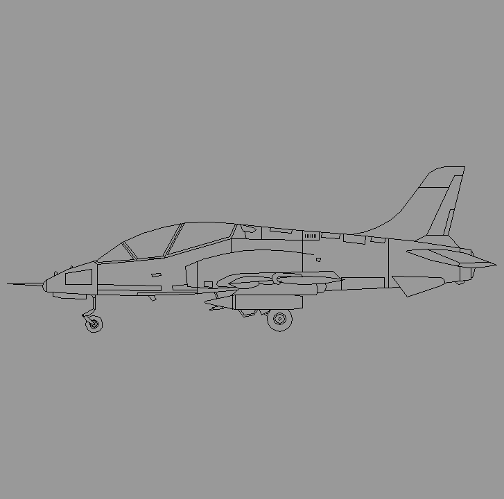 Bloque Autocad Vista de Caza F-16 en Perfil